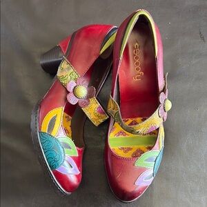 Women's Multicolor Mary Jane Heels sz 40